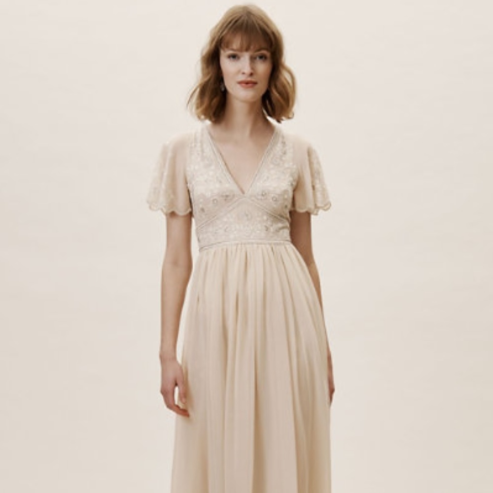 BHLDN by Anthropologie- Fresna Dress in Oyster
